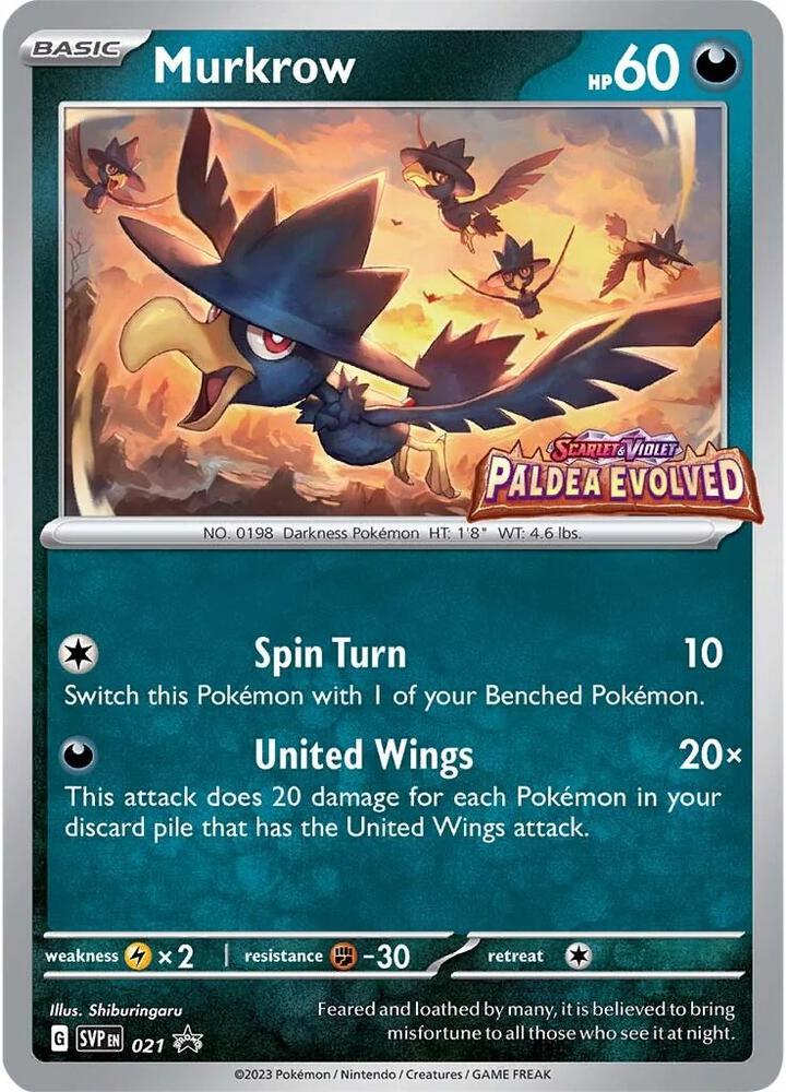 Murkrow SVP 021 Holofoil — Black Star Promo Pokémon card