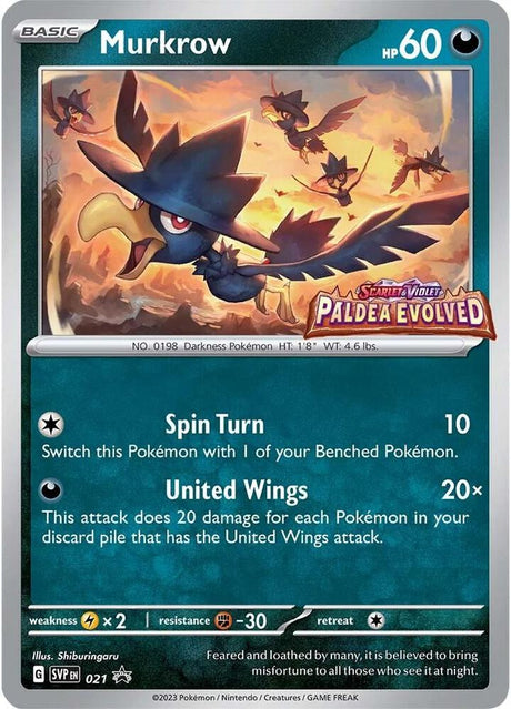 Pokemon - S&V - Black Star Promo - Murkrow - 021 - Prerelease