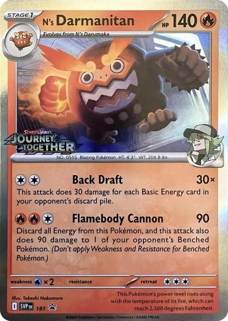 Pokemon - S&V - Black Star Promo - N's Darmanitan - 181 - Prerelease