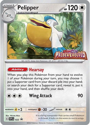 Pokemon - S&V - Black Star Promo - Pelipper - 022 - Prerelease