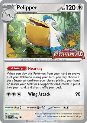 Pokemon - S&V - Black Star Promo - Pelipper - 022