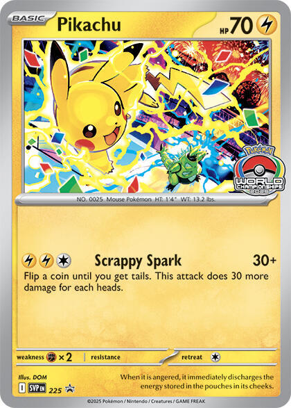 Pokemon - S&V - Black Star Promo - Pikachu - 225 - World Championship 2025