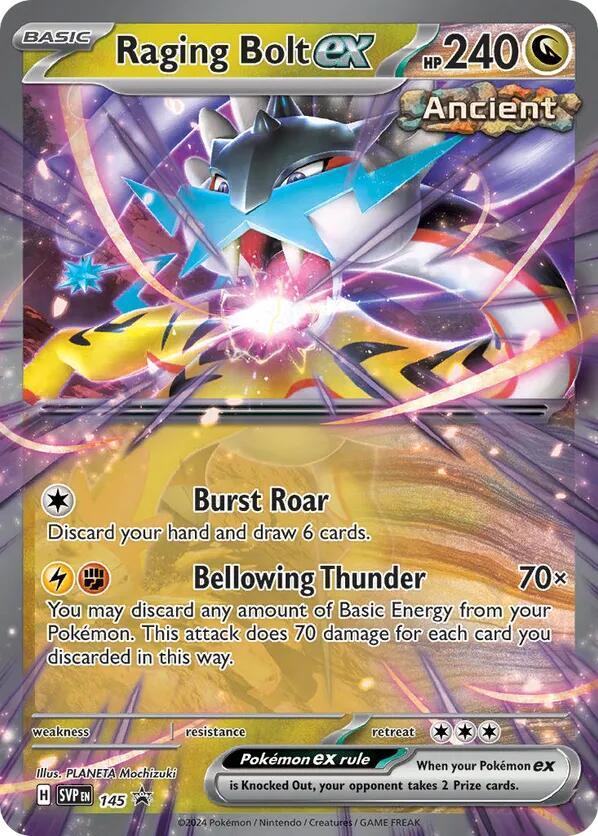 Pokemon - S&V - Black Star Promo - Raging Bolt ex - 145