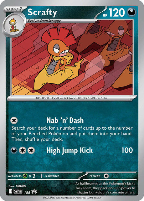 Pokemon - S&V - Black Star Promo - Scrafty - 188 - Cosmos Holo