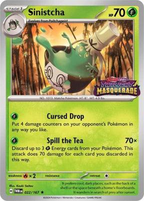 Pokemon - S&V - Black Star Promo - Sinistcha - 022/167 - Prerelease