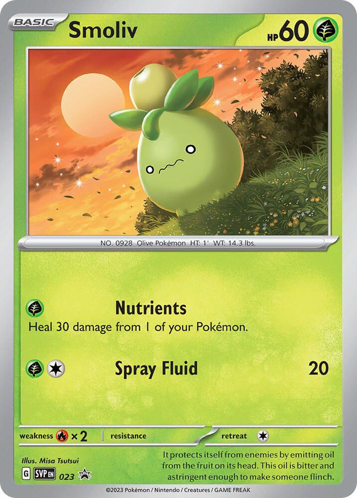 Smoliv SVP 023 Holofoil — Black Star Promo Pokémon card