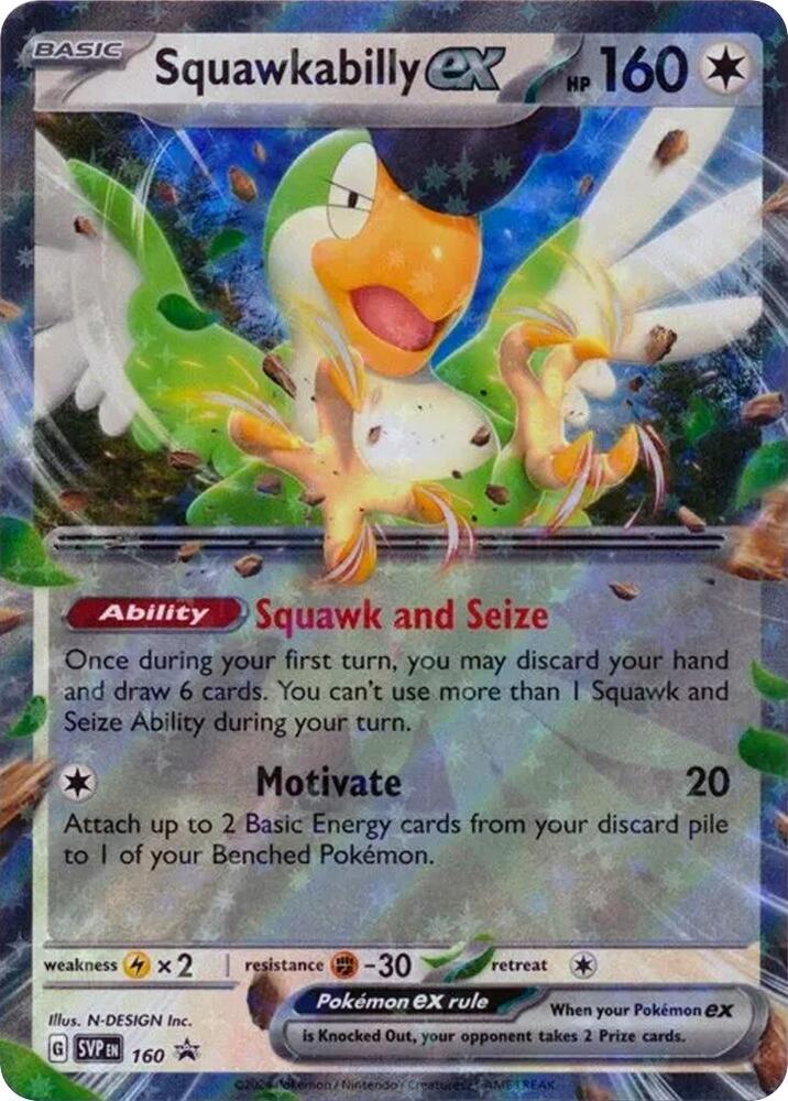 Pokemon - S&V - Black Star Promo - Squawkabilly ex - 160