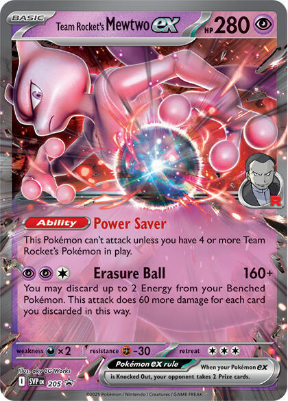 Pokemon - S&V - Black Star Promo - Team Rocket's Mewtwo ex - 205