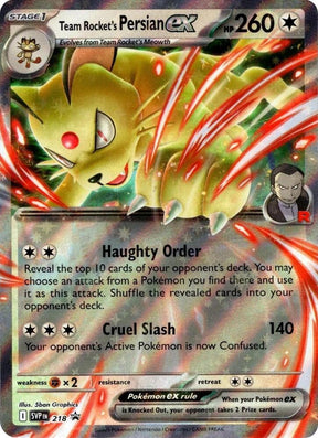 Pokemon - S&V - Black Star Promo - Team Rocket's Persian ex - 218