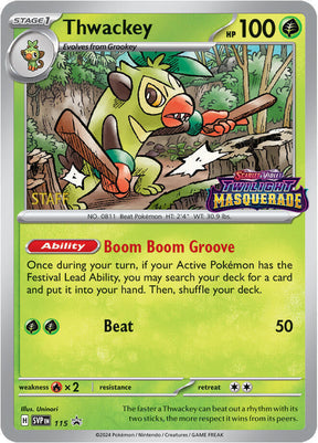 Pokemon - S&V - Black Star Promo - Thwackey - 115