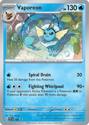 Pokemon - S&V - Black Star Promo - Vaporeon - 168 - Cosmos Holo