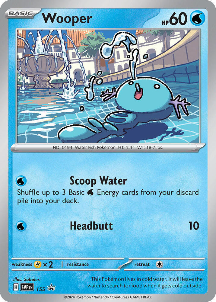 Wooper SVP 155 Holofoil — Black Star Promo Pokémon card