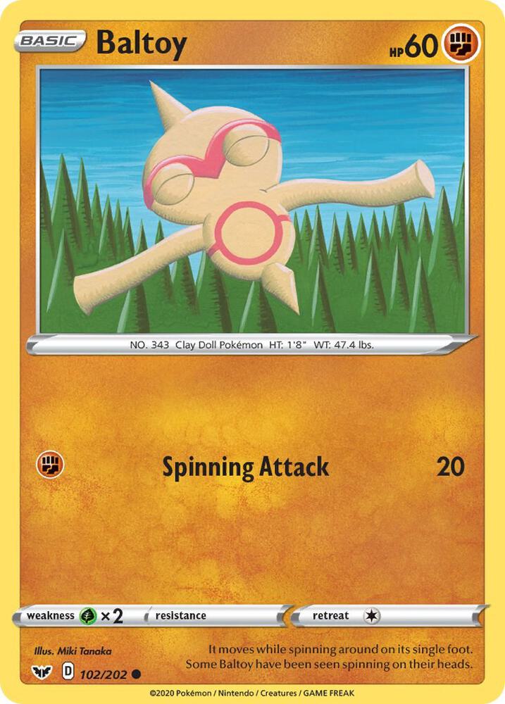 Baltoy 102/202 — Sword & Shield Pokémon card