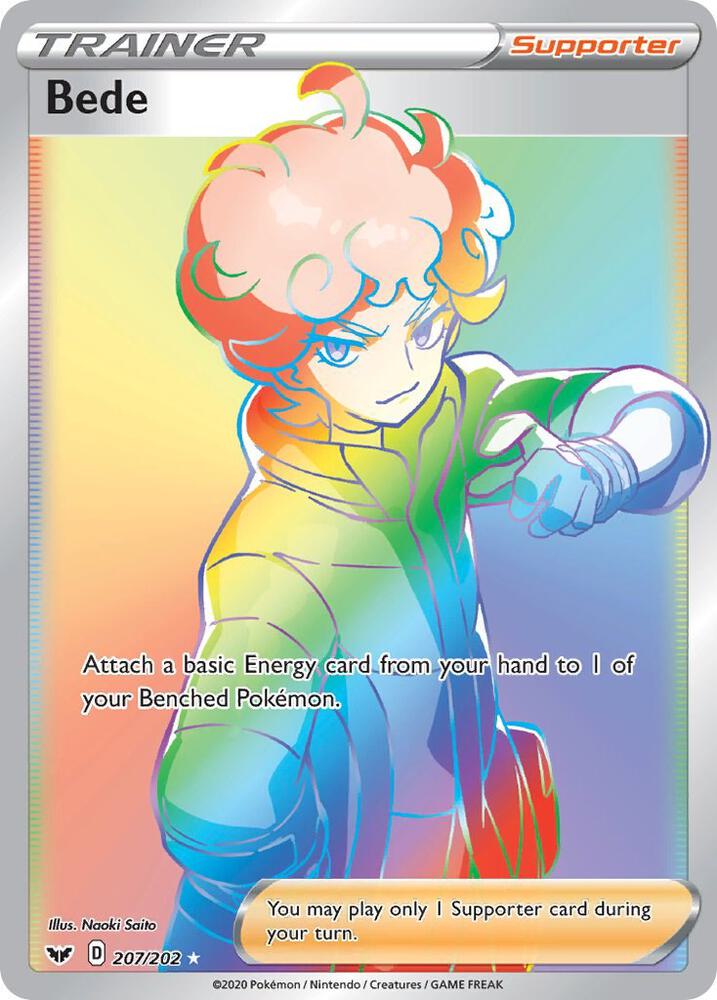 Bede 207/202 Holofoil — Sword & Shield Pokémon card