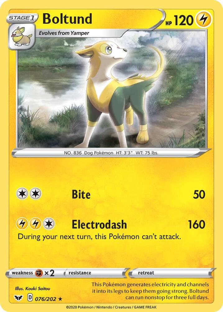 Boltund 076/202 Holofoil — Sword & Shield Pokémon card