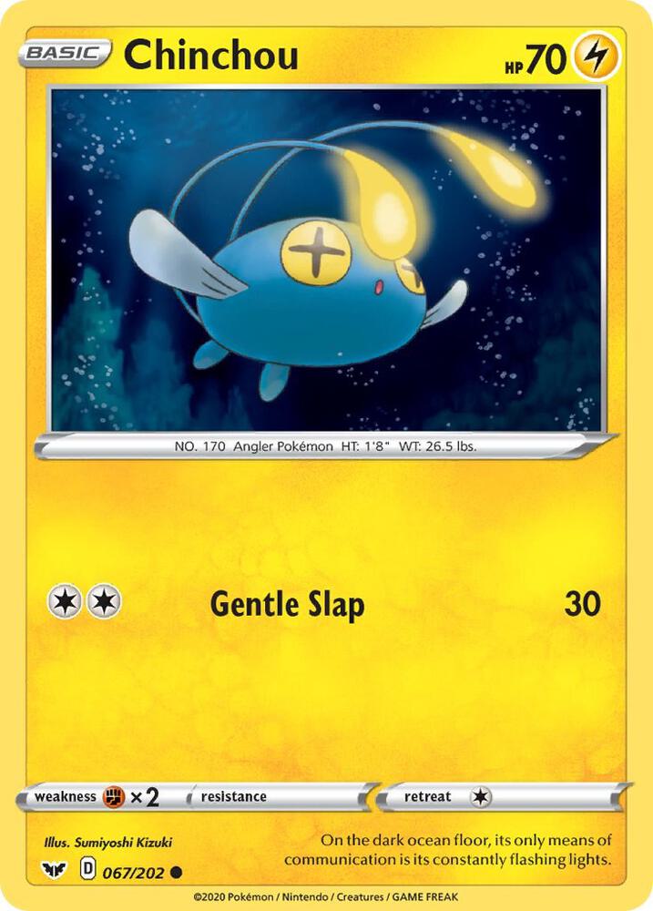 Chinchou 067/202 Reverse Holofoil — Sword & Shield Pokémon card
