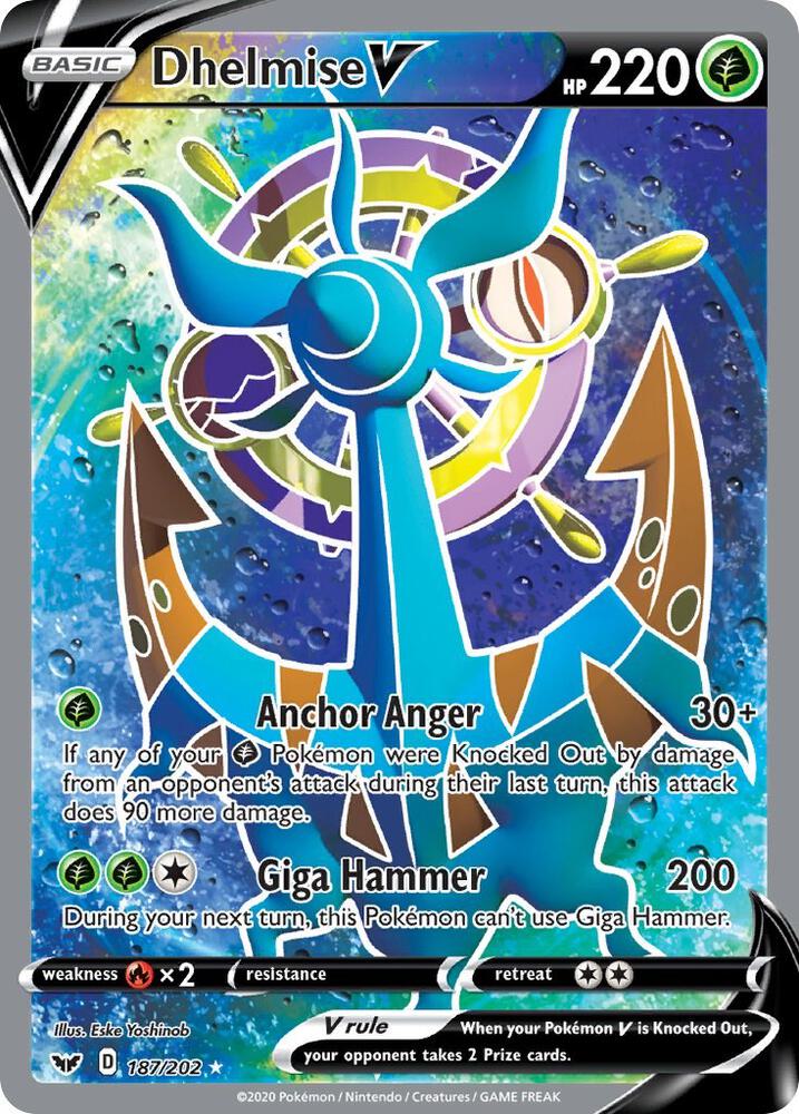 Dhelmise V 187/202 Holofoil — Sword & Shield Pokémon card