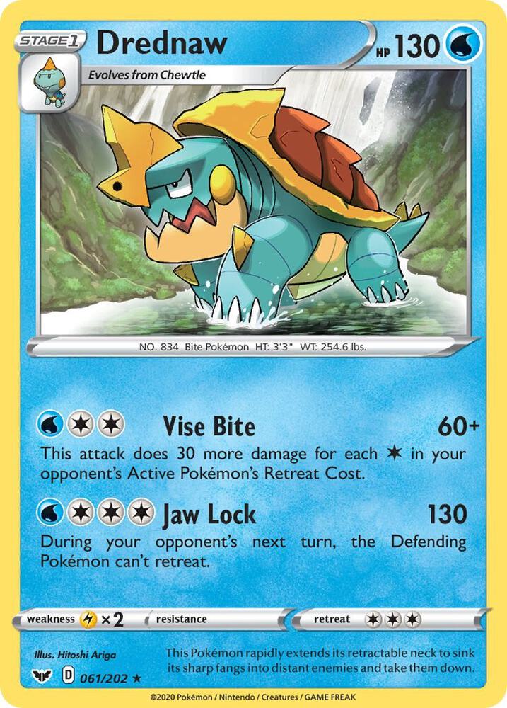 Pokemon - Sword & Shield - Drednaw - 061/202 - Reverse Holofoil