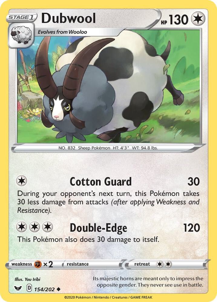Dubwool 154/202 — Sword & Shield Pokémon card