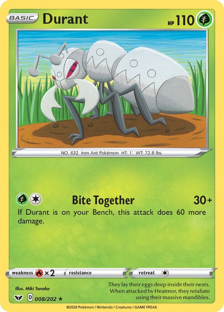 Durant 008/202 — Sword & Shield Pokémon card
