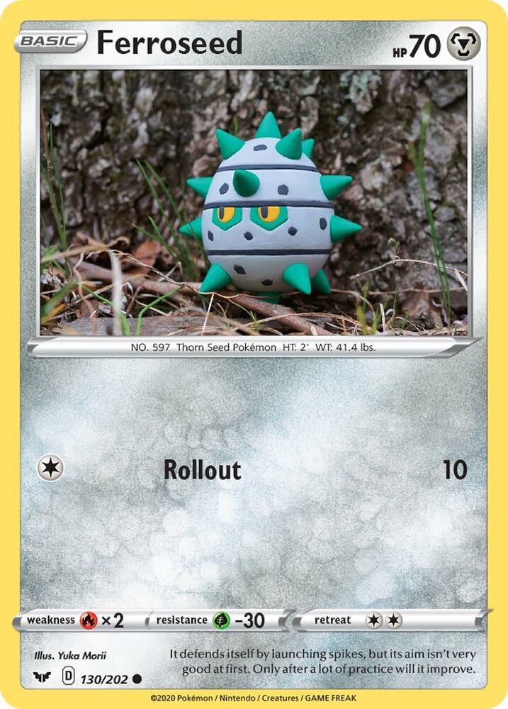 Ferroseed 130/202 Reverse Holofoil — Sword & Shield Pokémon card