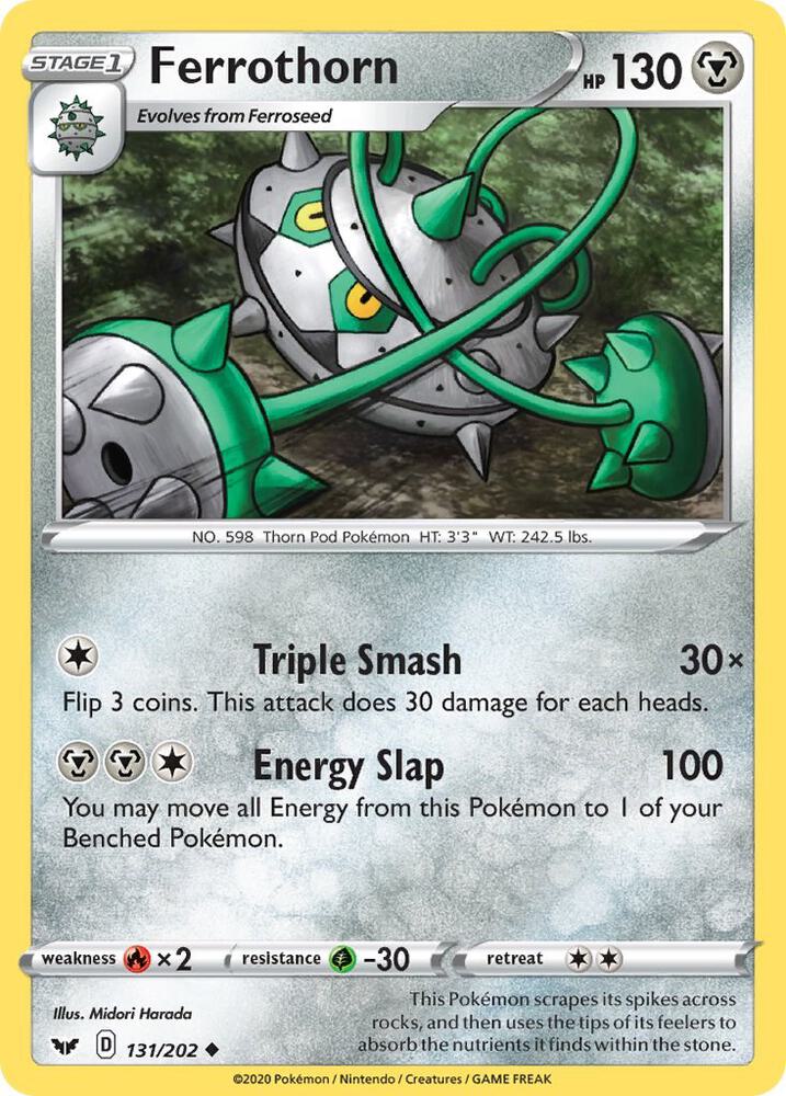 Ferrothorn 131/202 Reverse Holofoil — Sword & Shield Pokémon card