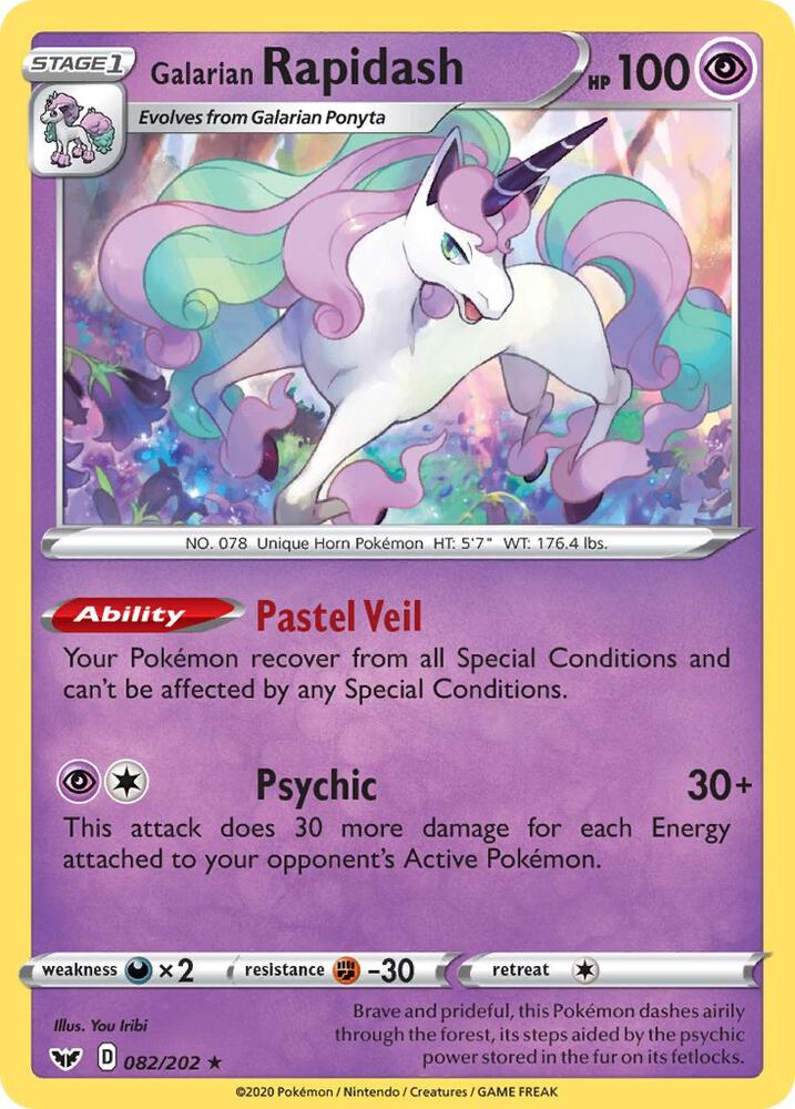 Galarian Rapidash 082/202 Reverse Holofoil — Sword & Shield Pokémon card