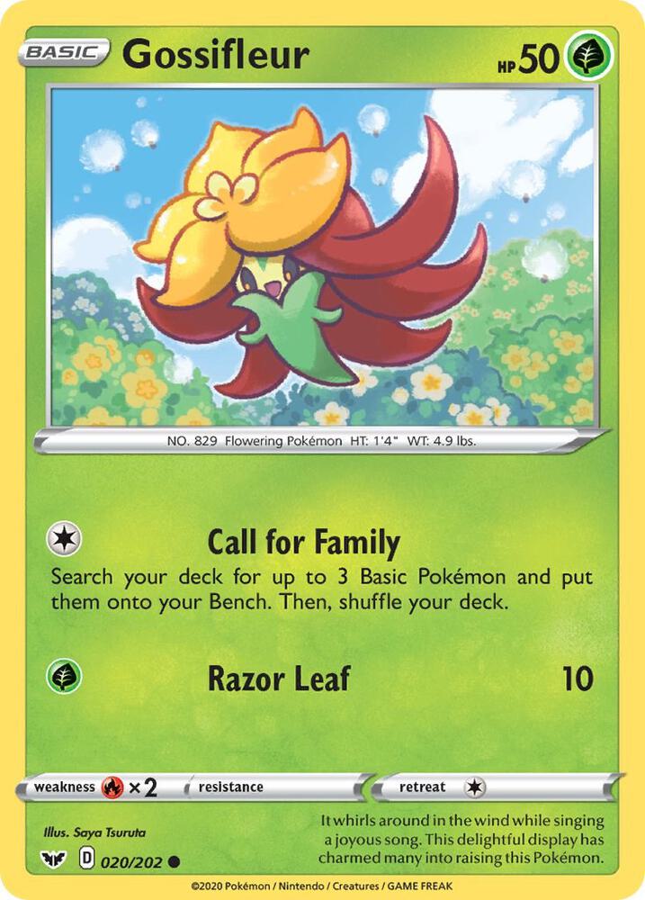Gossifleur 020/202 Reverse Holofoil — Sword & Shield Pokémon card