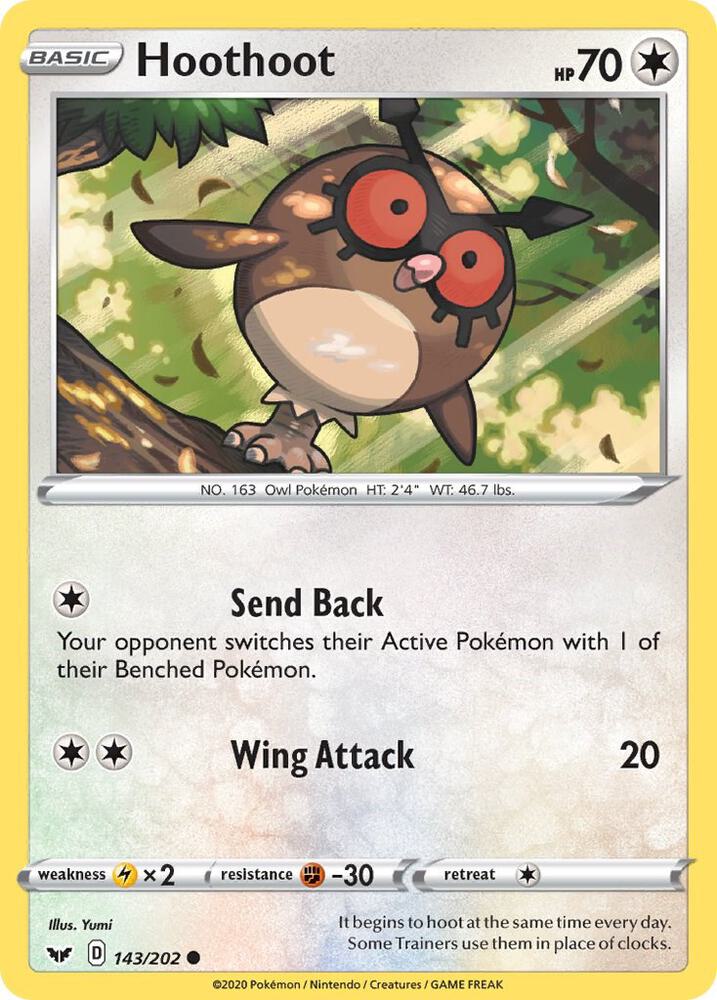 Hoothoot 143/202 — Sword & Shield Pokémon card