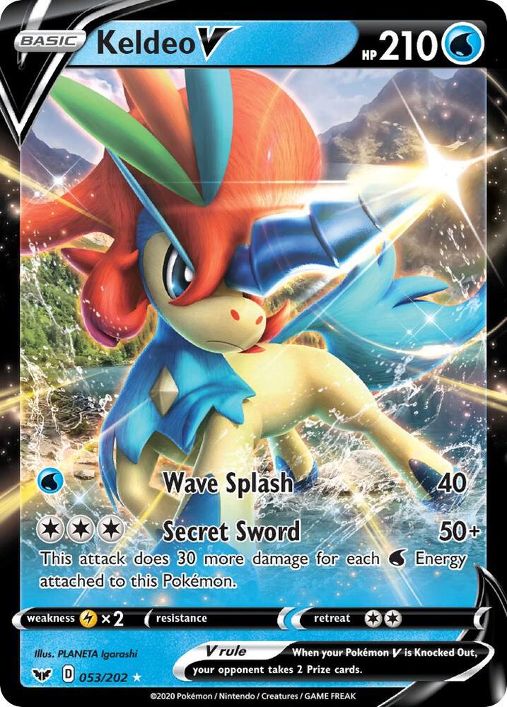 Keldeo V 053/202 Holofoil — Sword & Shield Pokémon card
