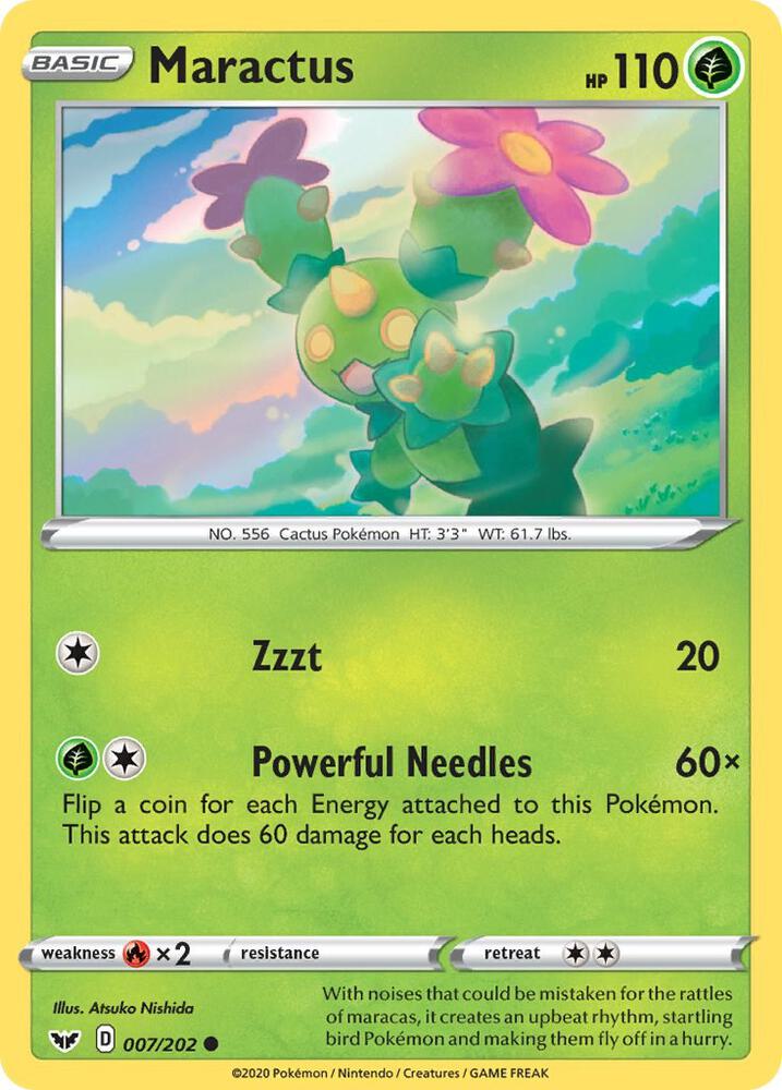 Maractus 007/202 Reverse Holofoil — Sword & Shield Pokémon card