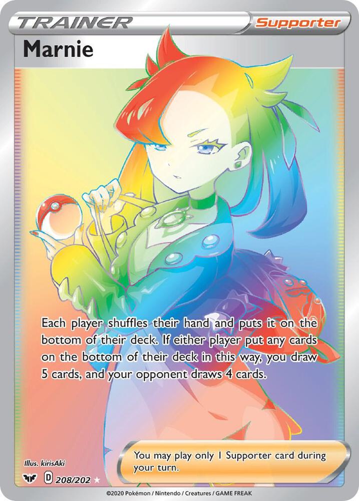 Marnie 208/202 Holofoil — Sword & Shield Pokémon card