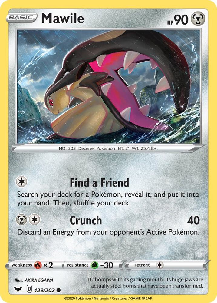 Mawile 129/202 — Sword & Shield Pokémon card