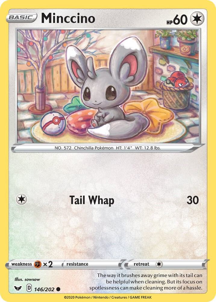 Minccino 146/202 Reverse Holofoil — Sword & Shield Pokémon card