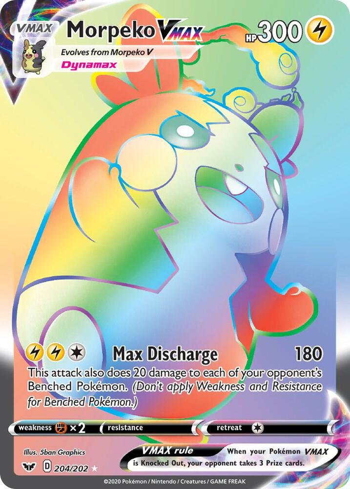 Morpeko VMAX 204/202 Holofoil — Sword & Shield Pokémon card