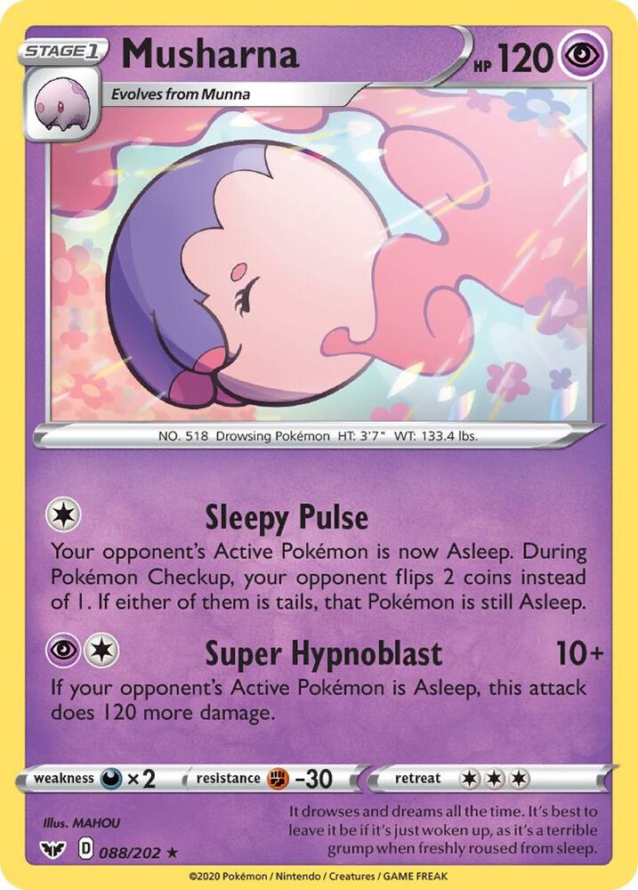 Pokemon - Sword & Shield - Musharna - 088/202 - Reverse Holofoil