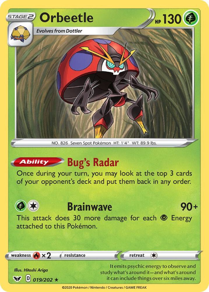 Orbeetle 019/202 — Sword & Shield Pokémon card