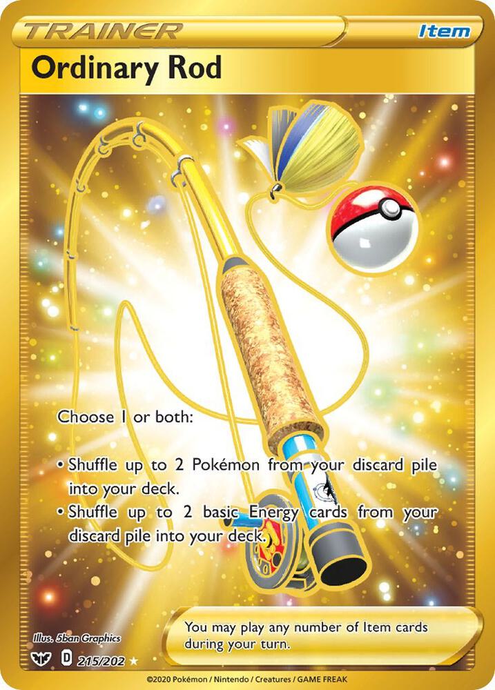 Ordinary Rod 215/202 Holofoil — Sword & Shield Pokémon card