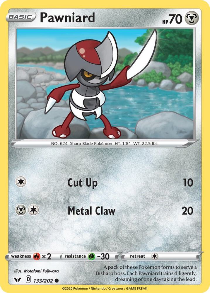 Pawniard 133/202 Reverse Holofoil — Sword & Shield Pokémon card