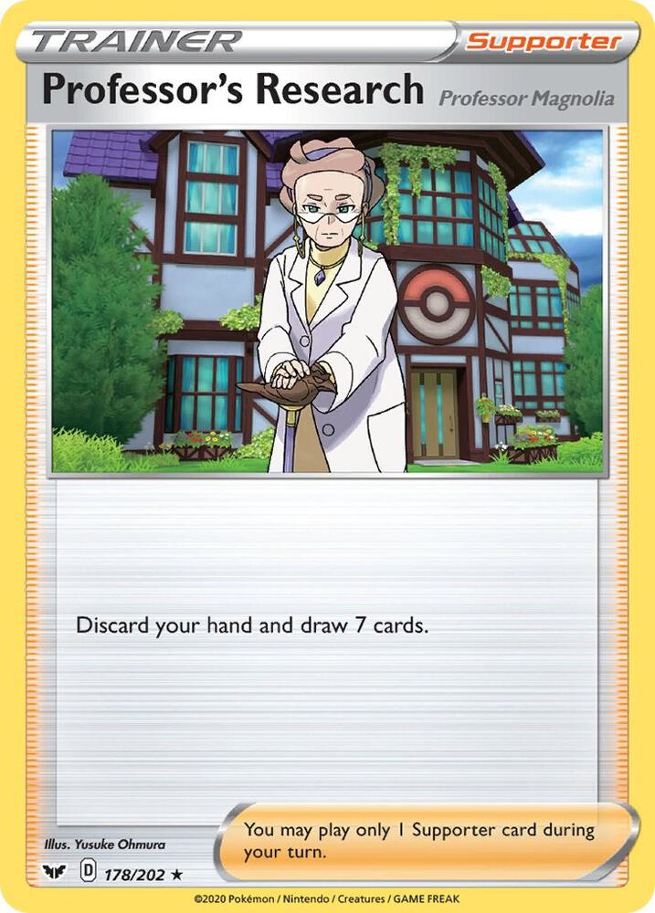 Professor's Research (Professor Magnolia) 178/202 Reverse Holofoil — Sword & Shield Pokémon card