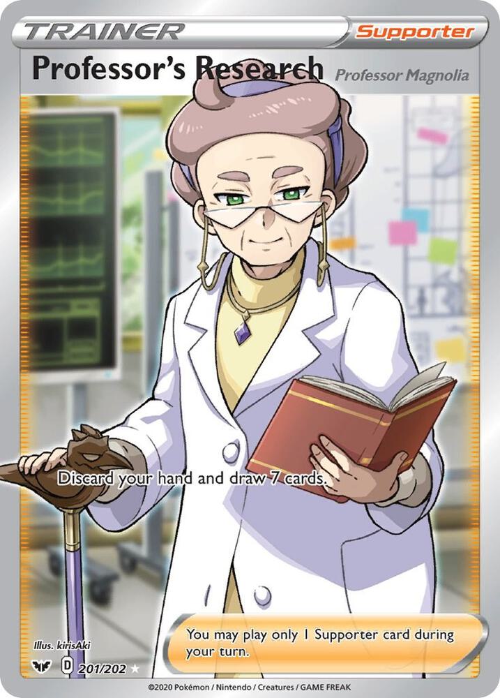 Professor's Research (Professor Magnolia) 201/202 Holofoil — Sword & Shield Pokémon card