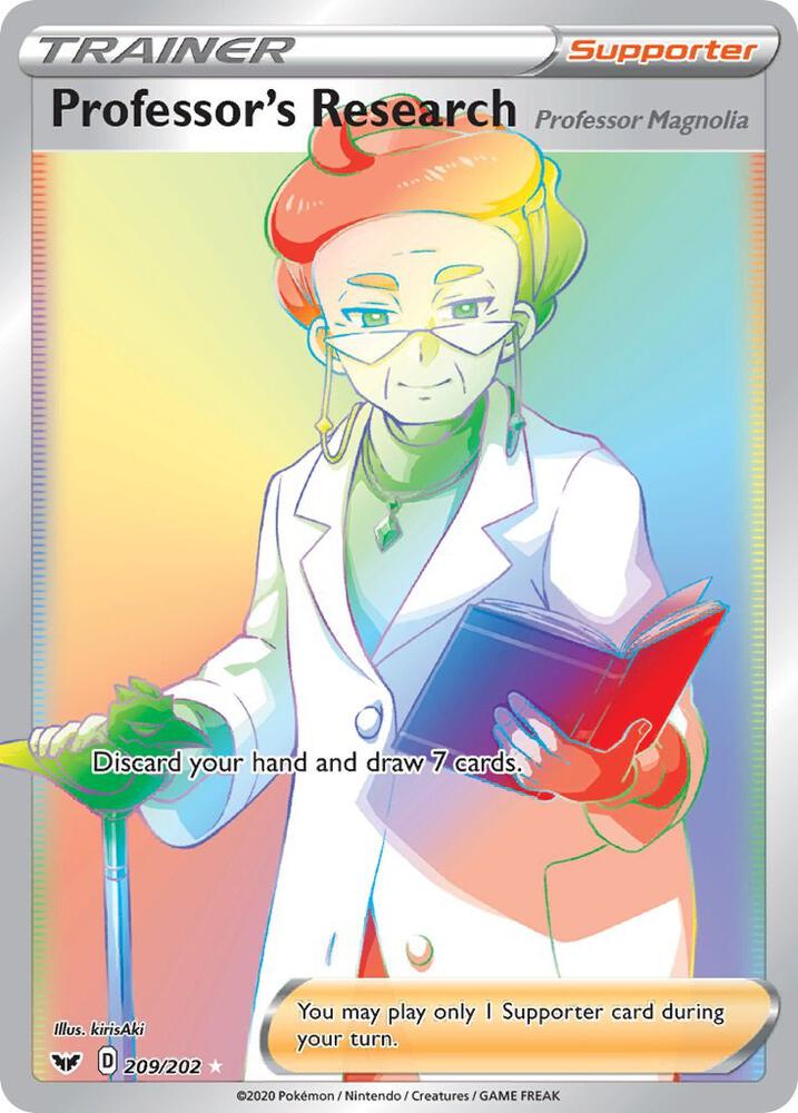 Professor's Research (Professor Magnolia) 209/202 Holofoil — Sword & Shield Pokémon card