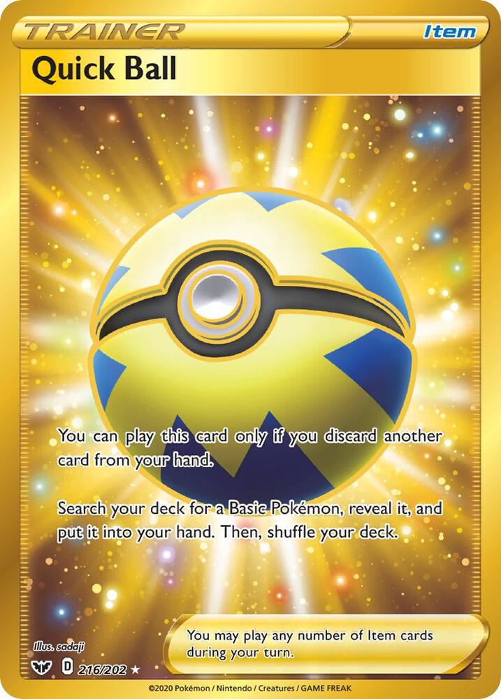 Quick Ball 216/202 Holofoil — Sword & Shield Pokémon card