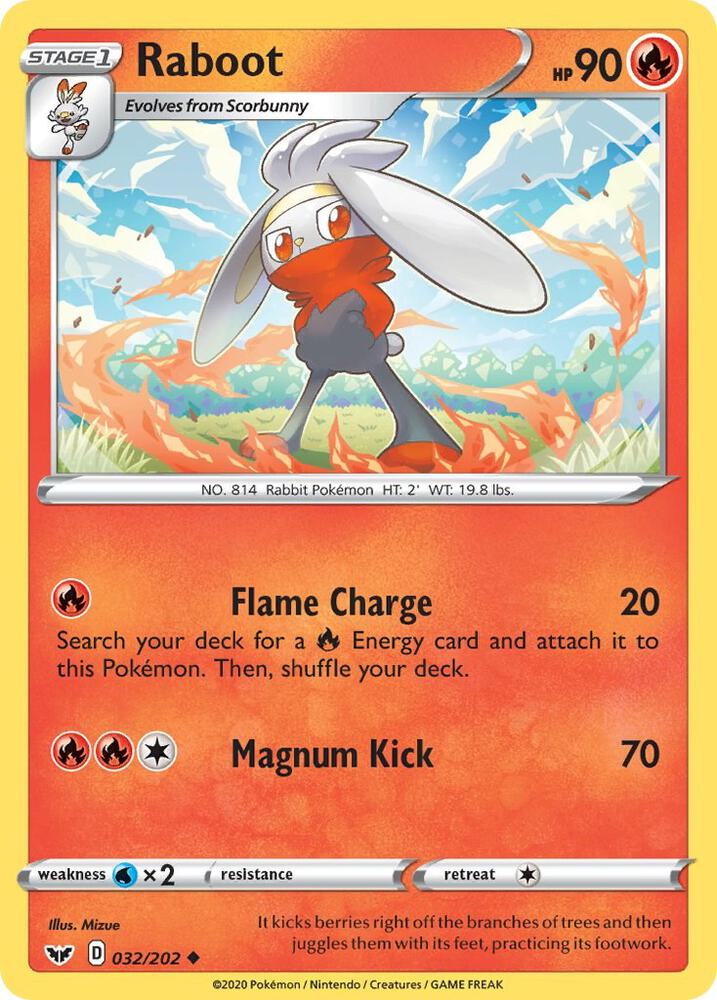 Raboot 032/202 — Sword & Shield Pokémon card