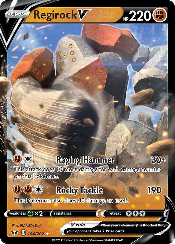 Regirock V 104/202 Holofoil — Sword & Shield Pokémon card