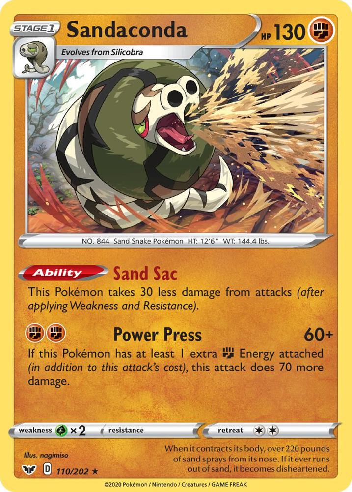 Sandaconda 110/202 Holofoil — Sword & Shield Pokémon card