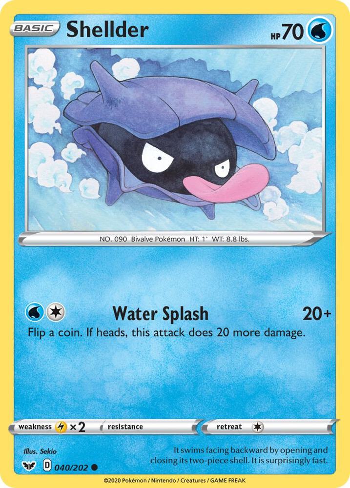 Shellder 040/202 — Sword & Shield Pokémon card