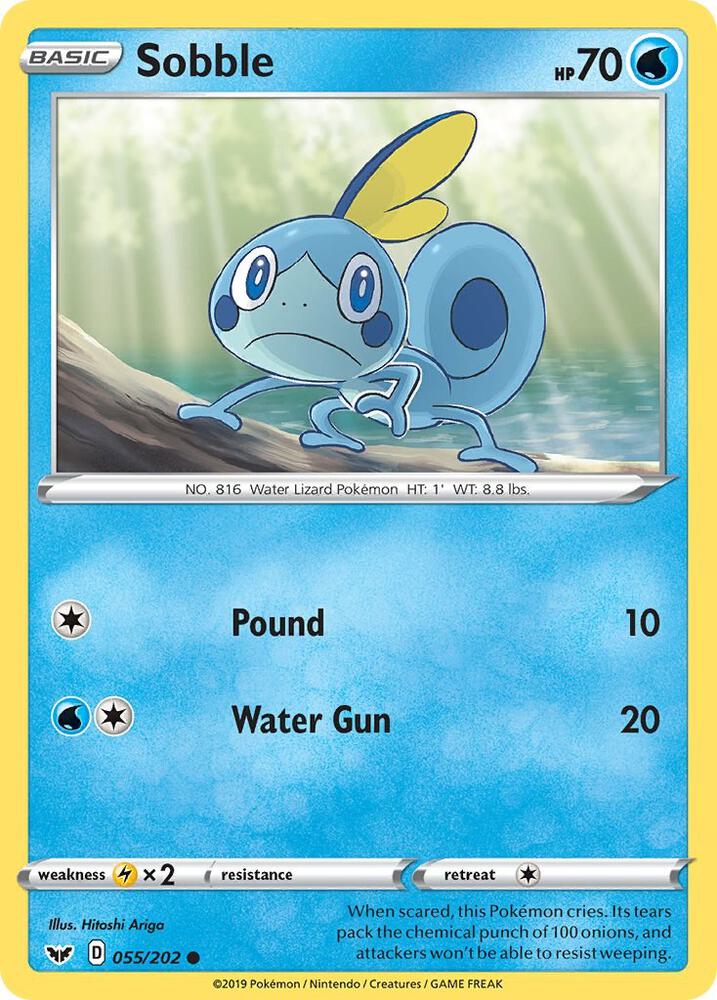 Pokemon - Sword & Shield - Sobble - 055/202 - Reverse Holofoil