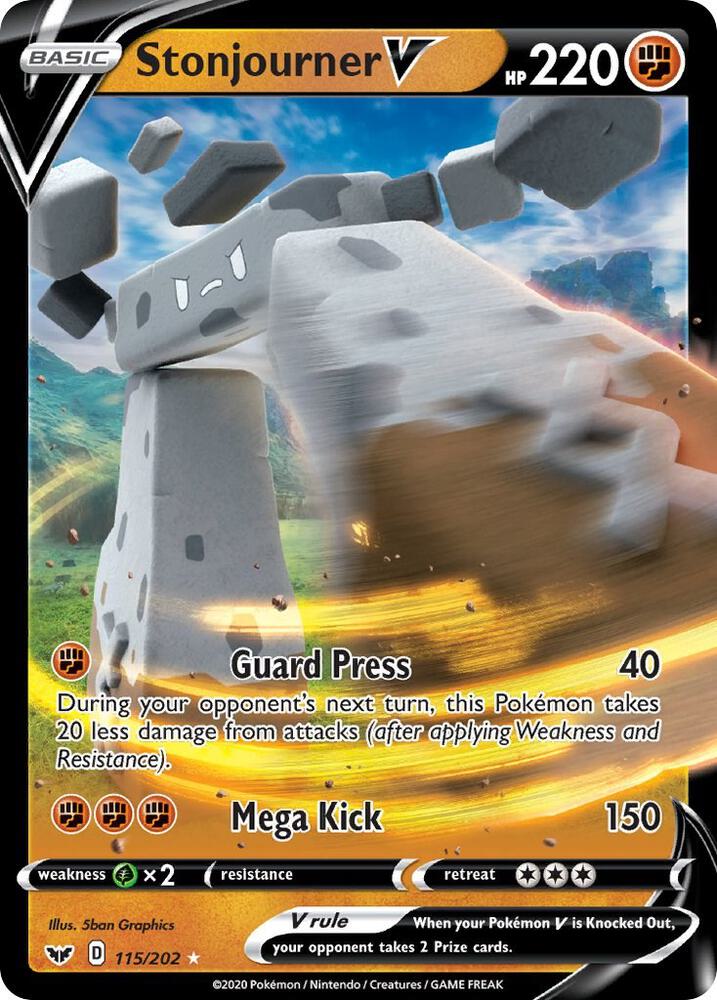 Stonjourner V 115/202 Holofoil — Sword & Shield Pokémon card