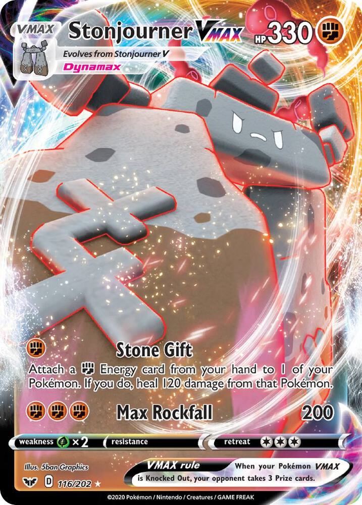 Stonjourner VMAX 116/202 Holofoil — Sword & Shield Pokémon card